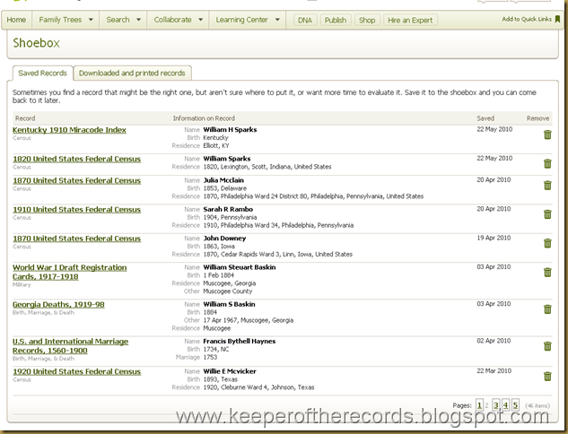 Keeper of the Records: Have You Cleaned Out Your Shoebox on Ancestry.com?